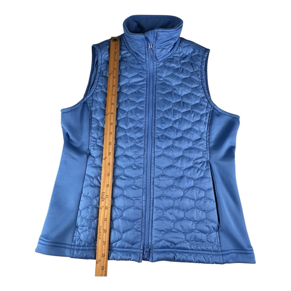 LL Bean Womens Blue Lightweight Puffer Vest Jacket Size Small Double Zip Closure - Picture 5 of 14